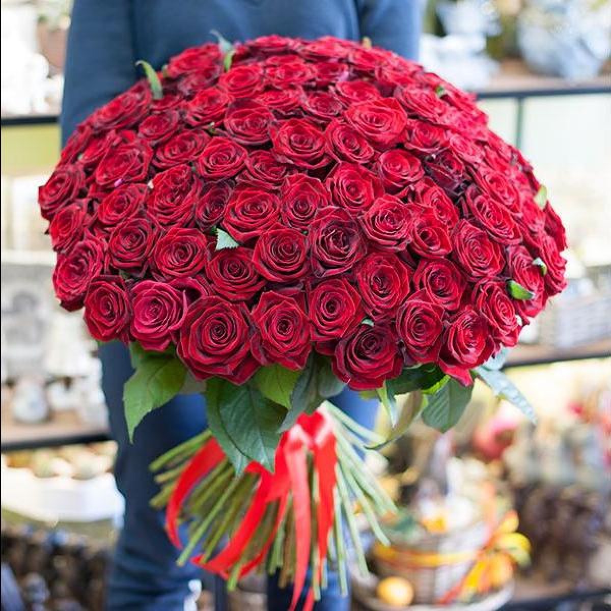 Крупные розы букет. Букет из красных роз (101роза).