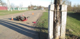 У Бердичівському районі стовп врізався у електромопед Дтп