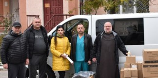 Людмила Димидюк та отці-кармеліти привезли благодійну допомогу в Бердичівську міську лікарню Людмила Димидюк та отці-кармелити