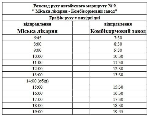 Маршруткі Бпрдичів